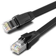 Kable miedziane - Ugreen UGREEN NW134 Płaski kabel sieciowy z metalowymi wtyczkami Ethernet RJ45 Cat.8 U/FTP 0.5m czarny 10979 - miniaturka - grafika 1