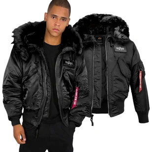 Kurtka z kapturem Alpha Industries MA-1 45P 144103 515 - Czarna - Odzież taktyczna i umundurowanie - miniaturka - grafika 1