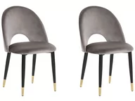 Krzesła - Beliani Zestaw 2 krzeseł do jadalni szary MAGALIA - miniaturka - grafika 1