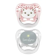 Smoczki uspokajające - Dr Browns Smoczek ortodontyczny PreVent Motyl 0-6m kolekcja zwierzęta różowy 2-pak - Dr.Browns - miniaturka - grafika 1