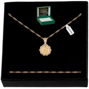 Złoty Łańcuszek Z Medalikiem Dla Dziewczynki 925 - Biżuteria dla dzieci Złoty Łańcuszek Z Medalikiem Dla Dziewczynki 925 - Biżuteria dla dzieci - miniaturka - grafika 1