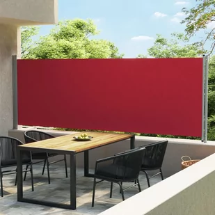 vidaXL Wysuwana markiza boczna na taras, 600 x 160 cm, czerwona vidaXL - Markizy - miniaturka - grafika 1
