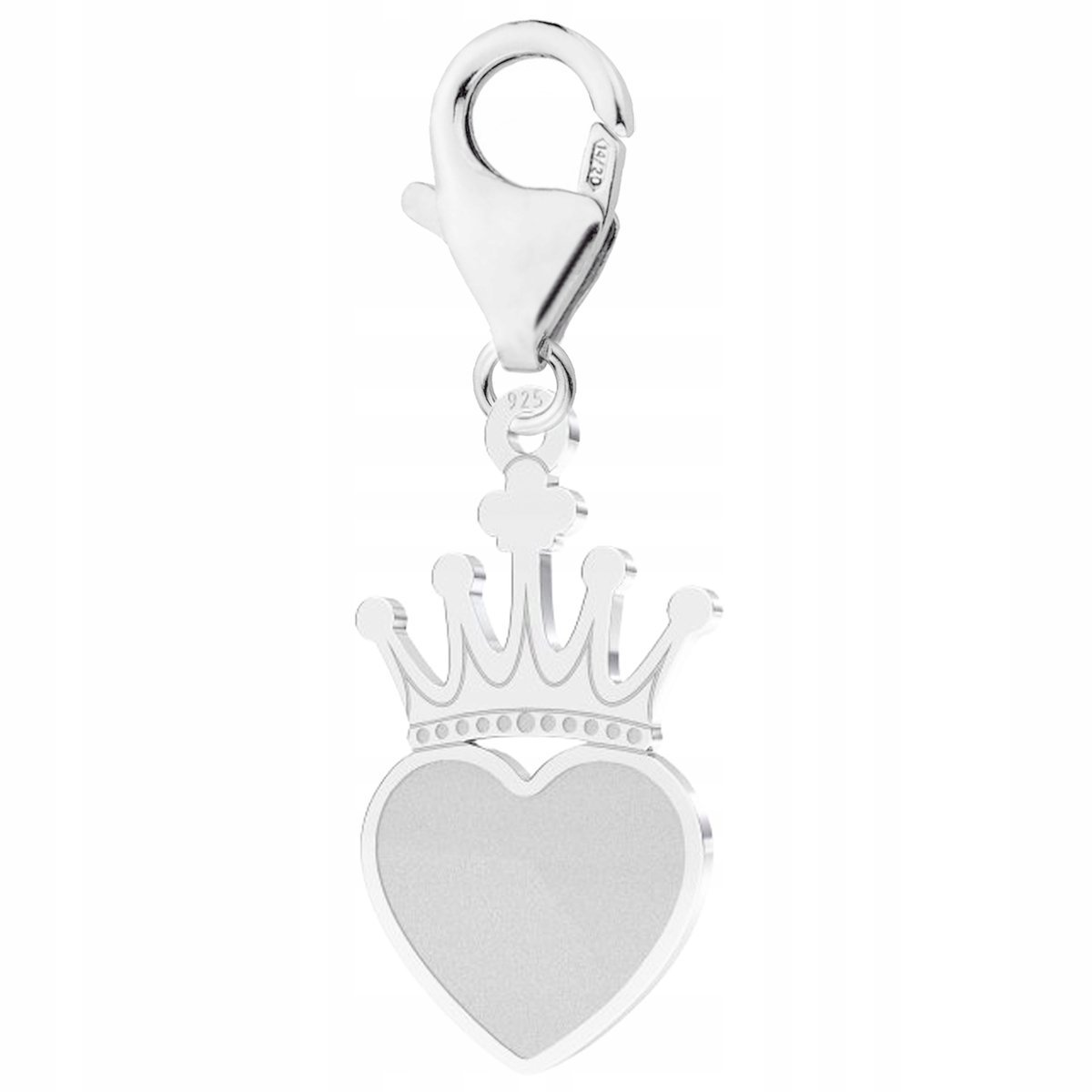 Zawieszka Srebrna Korona Serce Crown King Królewska Royal SREBRO 925