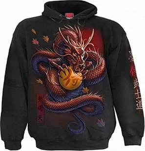 Spiral Samurai Męska Bluza z kapturem zwykły czarny, Czarny, S - Bluzy męskie - miniaturka - grafika 1