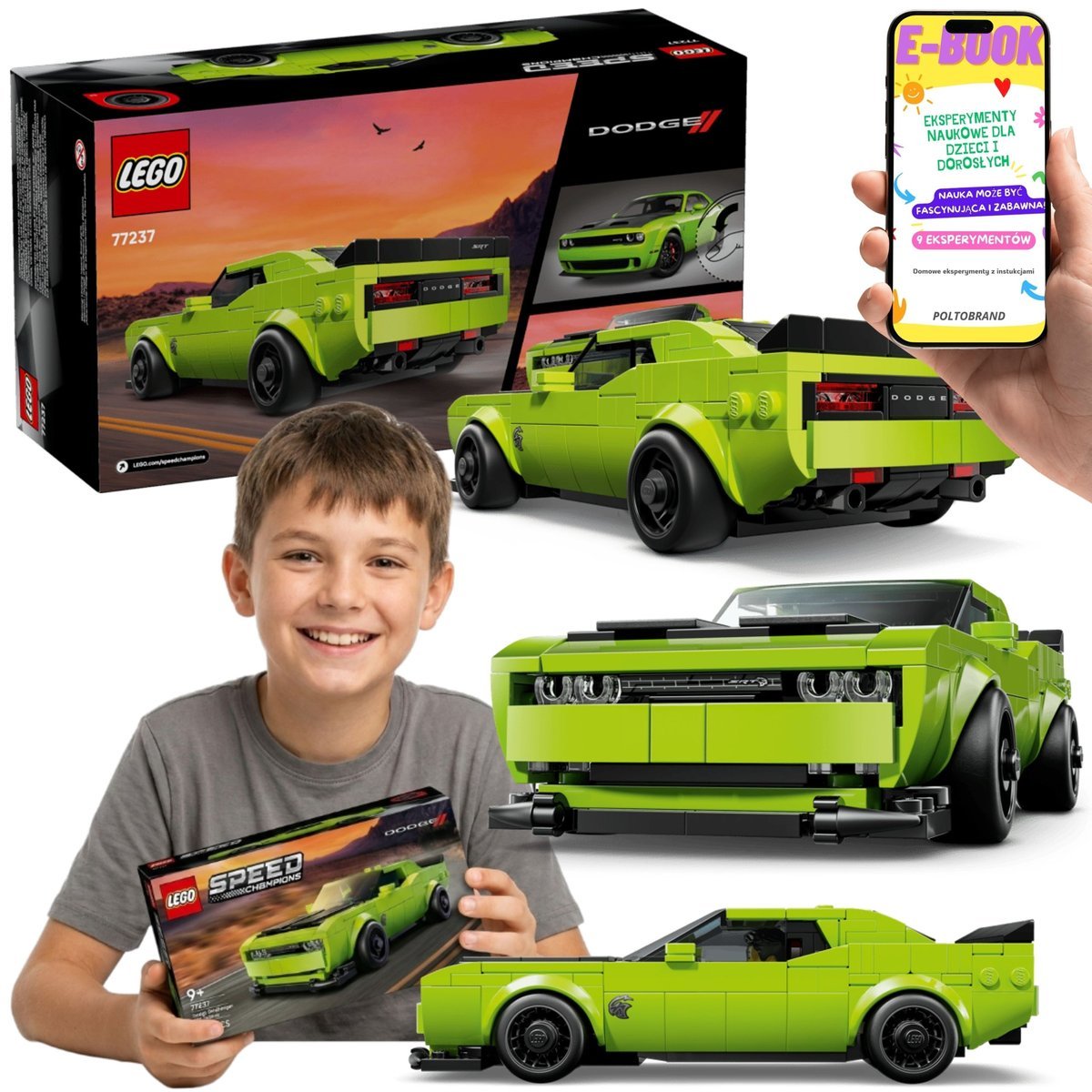 LEGO SPEED CHAMPIONS 77237 Dodge Challenger SRT Hellcat Muscle Car LEGO + E-BOOK