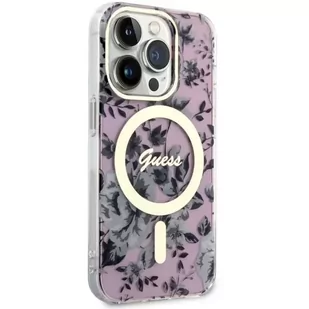 Guess GUHMP14LHCFWSP do Apple iPhone 14 Pro 6.1" różowy/pink hardcase Flower MagSafe - Etui i futerały do telefonów - miniaturka - grafika 4