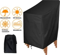 Pokrowce na meble ogrodowe - Mucola pokrowiec ochronny na meble ogrodowe plandeka zestaw kanapa sofa stół odporny na warunki atmosferyczne czarny - krzesło ogrodowe 68x96x110 - miniaturka - grafika 1