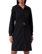 Sukienki - VERO MODA Women's VMPAM L/S Shirt Dress JRS BTQ sukienka, czarna, L, czarny, L - miniaturka - grafika 1