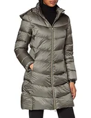 Kurtki damskie - Geox W ADRYA LONG JKT damska kurtka puchowa, Dark Cloudy Grey, 38 - miniaturka - grafika 1