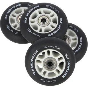 Nils EXTREME PU 80x24 82A CZARNE MATOWE (4 szt.) + ABEC-9 (8 szt.) ZESTAW EXTREME - Akcesoria do skatingu - miniaturka - grafika 1