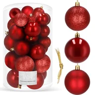 Bombki - Bombki choinkowe 30 szt. ozdoby świąteczne czerwony CA0179 - miniaturka - grafika 1