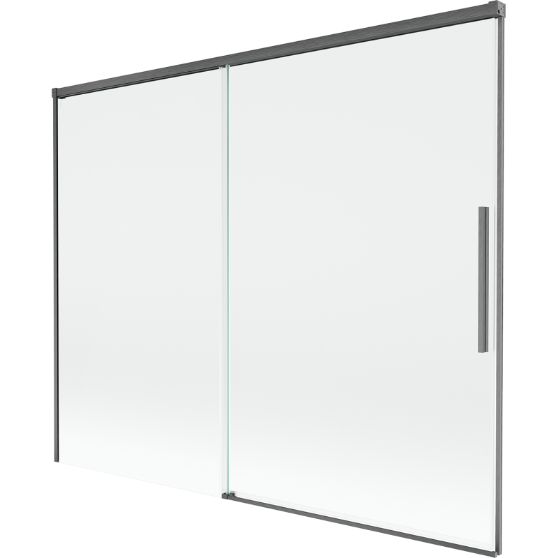 Mexen Rox parawan nawannowy 2-skrzydłowy rozsuwany 190 x 150 cm, transparent, gun gray szczotkowany - 8C9-190-001-66-00