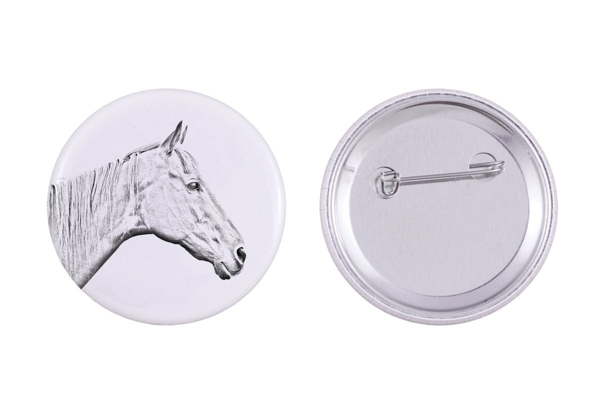 Emerytowany koń wyścigowy - ozdoba koszuli, przypinka do torby, idealny prezent z możliwościa dodanie swojej grafiki marki Art-Dog