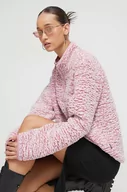 Bluzy damskie - Protest bluza damska kolor różowy z kapturem gładka - miniaturka - grafika 1