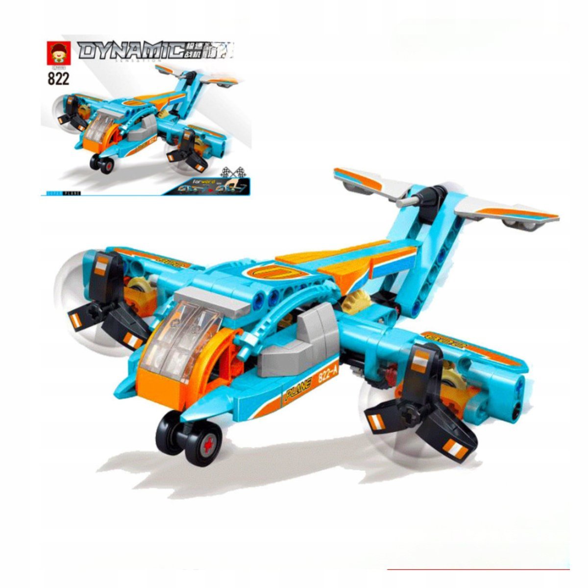 Klocki konstrukcyjne dla dzieci 6+ samolot techniczny zabawka do złożenia