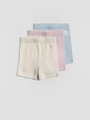 Spodenki dla niemowląt - Reserved - Bawełniane szorty 3 pack - pastelowy róż - miniaturka - grafika 1