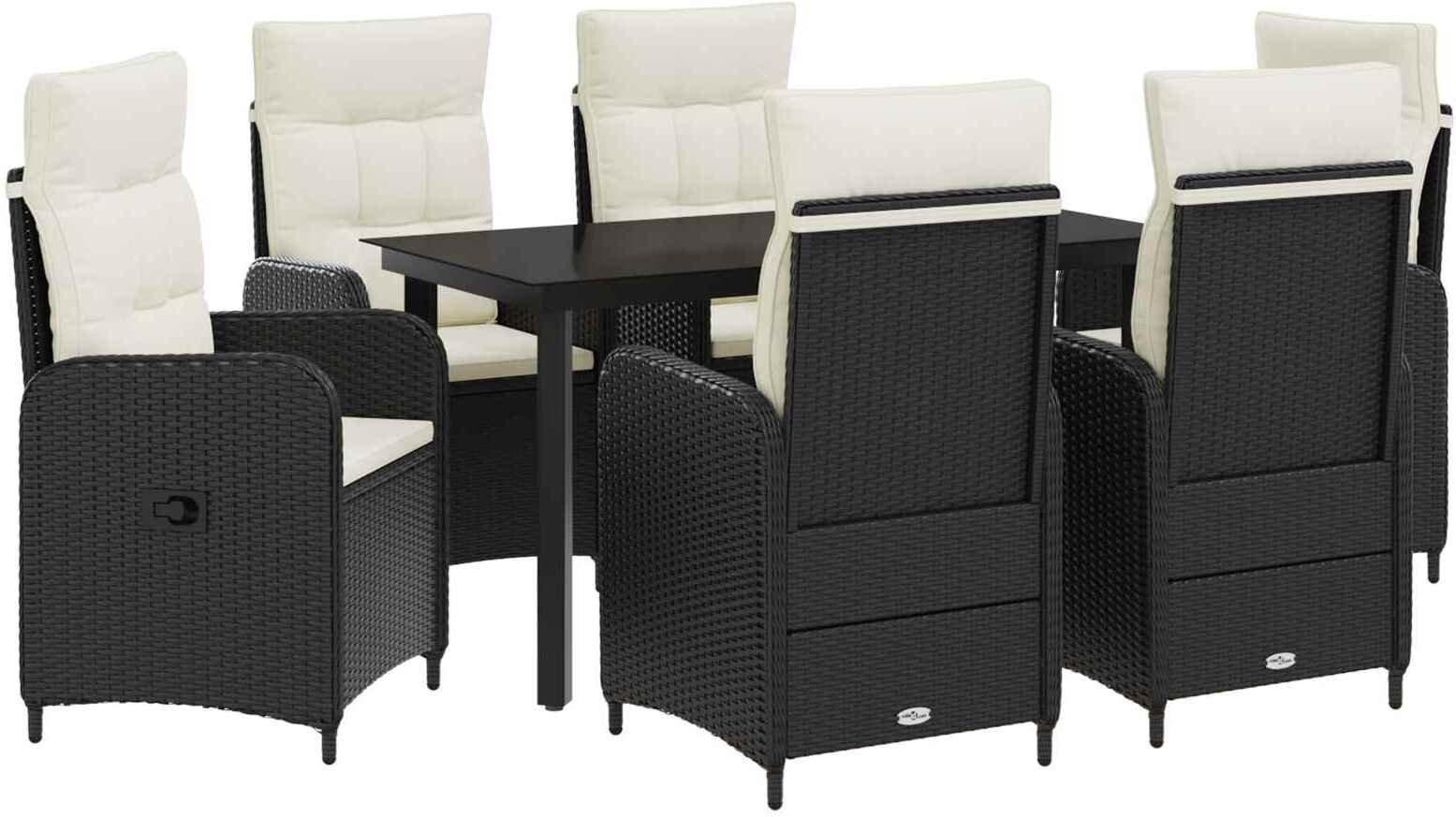 vidaXL Zestaw stolików kawowych 7 pcs Czarny i kremowo-biały 3422481