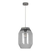 Lampy sufitowe - Britop LAMPA wisząca VASO 169020157 szklana OPRAWA loftowy ZWIS słoik przezroczysty drewno przydymiony drewno - miniaturka - grafika 1