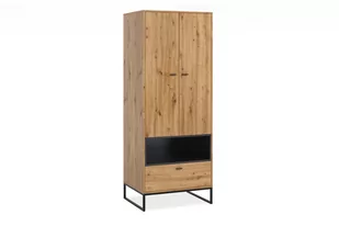 Wysoka szafa dwudrzwiowa z szufladą dąb artisan PERLA - Szafy Wysoka szafa dwudrzwiowa z szufladą dąb artisan PERLA - Szafy - miniaturka - grafika 1