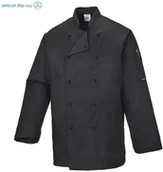 Odzież robocza - PORTWEST C834 BLUZA KUCHARSKA SOMERSET; CZARNY - miniaturka - grafika 1