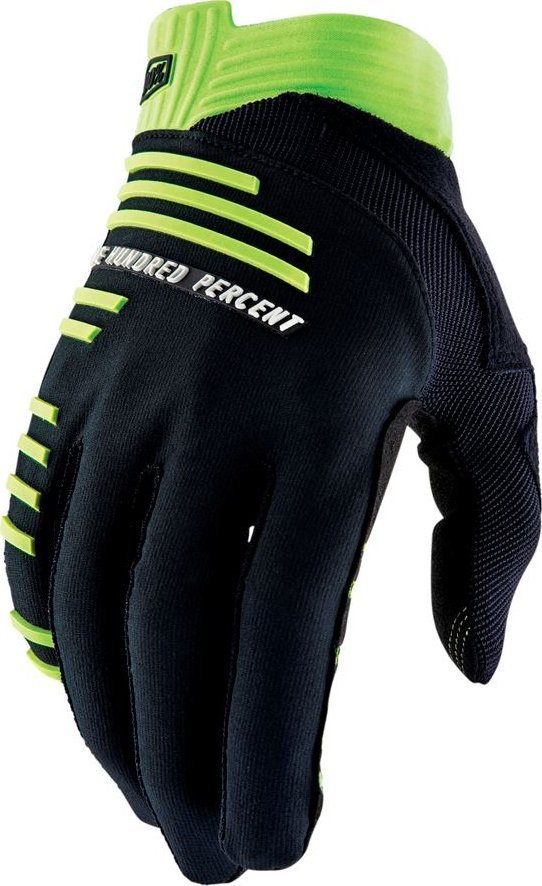 100% Rękawiczki 100% R-CORE Gloves Black Lime - L długość dłoni 193-200 mm NEW 2022
