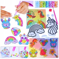 Prace ręczne dla dzieci - Haft diamentowy mozaika 5D dla dzieci zestaw naklejki witraże 1000diamentów - miniaturka - grafika 1