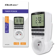 Sterowniki i przekaźniki - Qoltec Elektroniczny programator czasowy PC0628 | 3680W | 16A | LCD - miniaturka - grafika 1