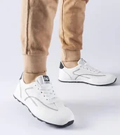 Sneakersy damskie - Biało-czarne sportowe sneakersy Pinarella -40 - miniaturka - grafika 1