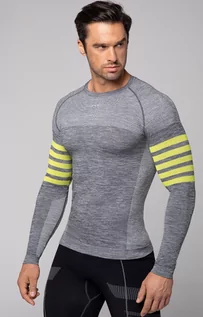 Koszulki sportowe męskie - SPAIO D/R RUN bluzka termoaktywna, Kolor szary, Rozmiar L, Spaio - grafika 1