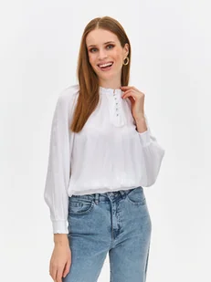 Bluzka damska bluzka długi rękaw biała - SBD1500BI o luźnym kroju, z długim rękawem - TOP SECRET - Odzieżowy sklep internetowy TOP SECRET - Bluzki damskie - miniaturka - grafika 1