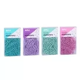 spinacze okrągłe apli nordik, 28 mm, 140 szt., pudełko z zawieszką, mix kolorów pastel - Spinacze i klipsy do papieru - miniaturka - grafika 1