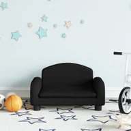 Sofy i kanapy - Vidaxl Sofa Dla Dzieci, Czarna, 50X40X30 cm, Obita Tkaniną - miniaturka - grafika 1