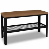 Ławki do przedpokoju - Siedzisko z metalowym stelażem w stylu loft czarny + ciemny beż F0-T47 - miniaturka - grafika 1