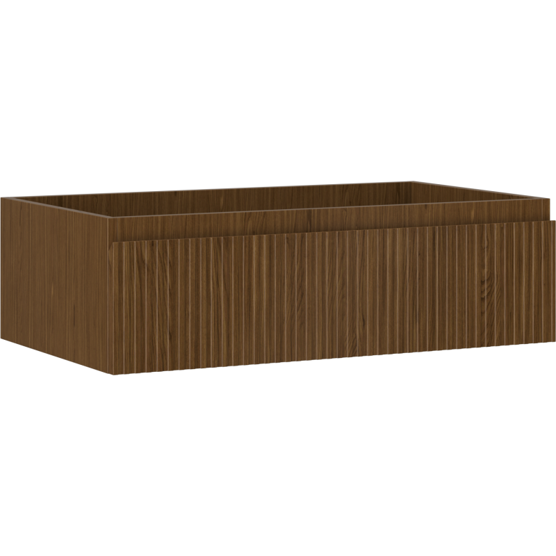 Mexen Rivel szafka łazienkowa podumywalkowa 80 cm, 1 szuflada, ryflowana , orzech - 91A20-08023-1-BF86