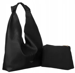 Duża torebka-worek ze skóry ekologicznej - David Jones - Torebki damskie - miniaturka - grafika 1