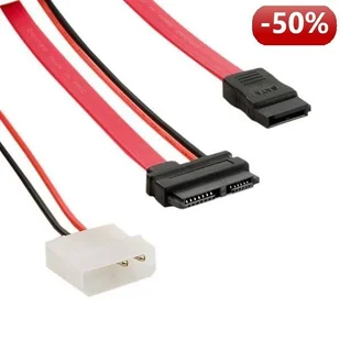 4World Kabel zasilający HDD | Sata 3 |Slimline SATA-SATA | LP4 adapter | 30cm cz (08521) - Kable komputerowe i do monitorów - miniaturka - grafika 2
