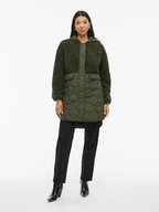 Kurtki damskie - Vila Płaszcz pikowany "Vitone" w kolorze ciemnozielonym - miniaturka - grafika 1