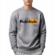 Bluzy męskie - BLUZA MĘSKA Szara Dresowa Na Prezent Urodziny PAINHUB Zabawne Wzory - L - miniaturka - grafika 1