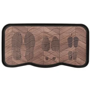 Ociekacz na buty z nadrukiem Footprints Wood Boot Tray 38 x 75 cm wielokolorowy - Wycieraczki - miniaturka - grafika 1