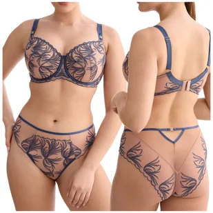 Majtki Ewa Bień PALMER C511 beżowo - niebieskie - Rozmiar L - Majtki damskie - miniaturka - grafika 1