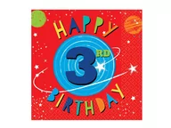 Urodziny dziecka - Amscan Serwetki "3 Urodziny Blast OFF 3rd Birthday" 33 cm 16 szt 5122781 - miniaturka - grafika 1