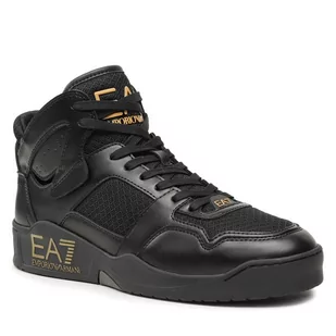 Sneakersy EA7 Emporio Armani X8Z039 XK331 M701 Triple Black+Gold - Półbuty męskie - miniaturka - grafika 1