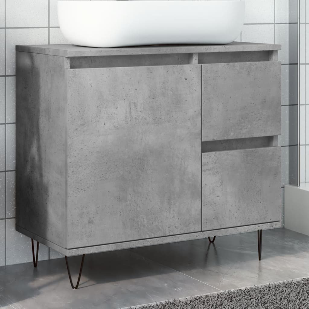 vidaXL Szafka pod umywalkę, szarość betonu, 65x33x60 cm