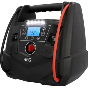 AEG Automotive AEG przenośna stacja energetyczna 12 V, urządzenie ułatwiające rozruch samochodu, stacja zasilająca z kompresorem powietrza, przetwornik napięcia 220 V, gniazdko, z 4 USB 10832 - Akcesoria motoryzacyjne - miniaturka - grafika 1