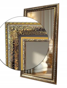 Lustro w grubej złotej błyszczącej ramie 140x60 odporne na wilgoć U41 - Lustra Lustro w grubej złotej błyszczącej ramie 140x60 odporne na wilgoć U41 - Lustra - miniaturka - grafika 1