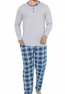 Piżamy damskie - Piżama męska na prezent długi rękaw długie spodnie bawełna XXL 2XL - miniaturka - grafika 1