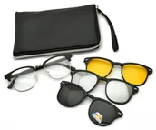 Akcesoria do okularów - Oprawki okulary zerówki w zestawie z trzema nakładkami na magnes TR2218 - miniaturka - grafika 1
