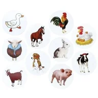 Szkolne artykuły papiernicze - Naklejki papierowe na taśmie Zwierzęta 500szt - miniaturka - grafika 1