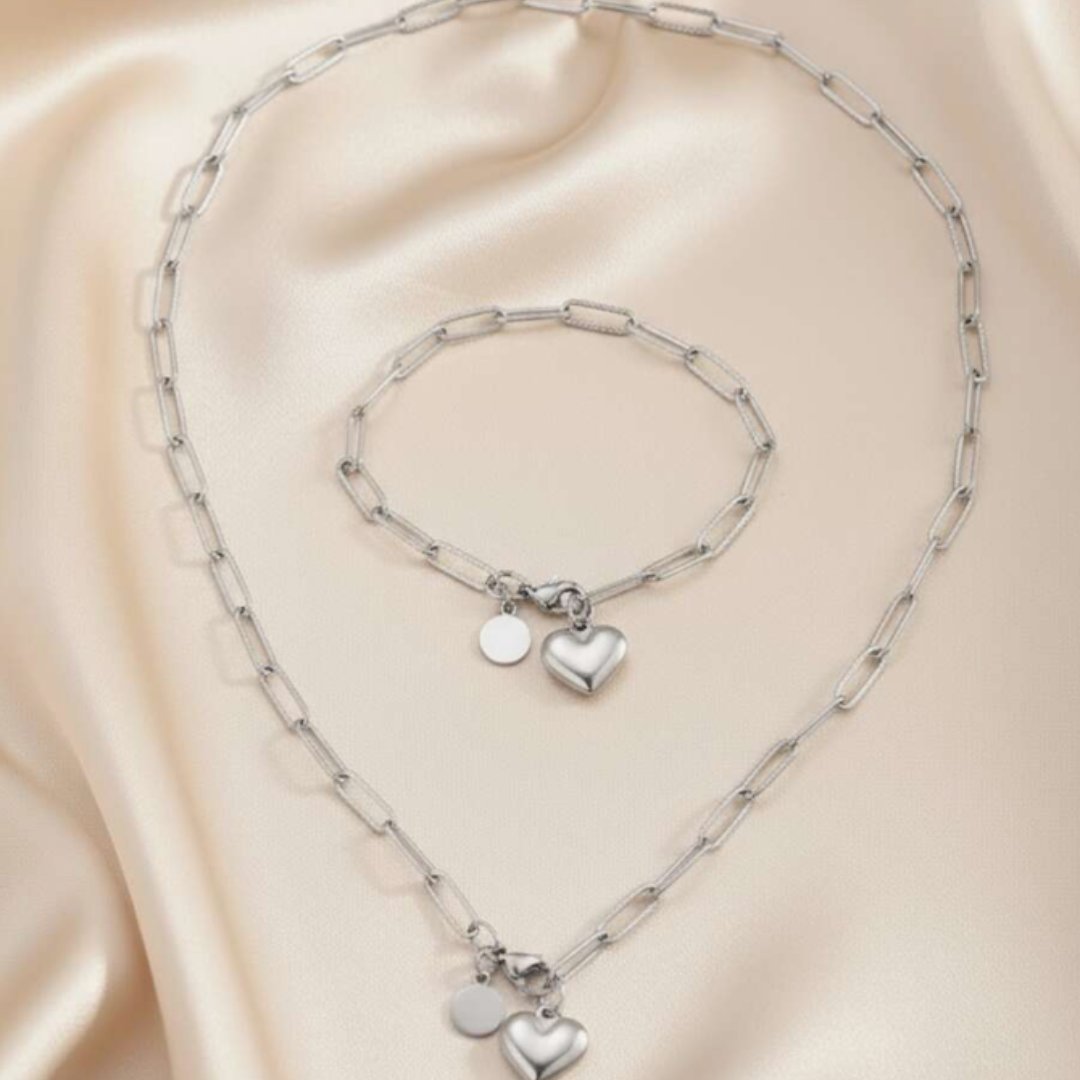 Komplet Heartline Silver Set