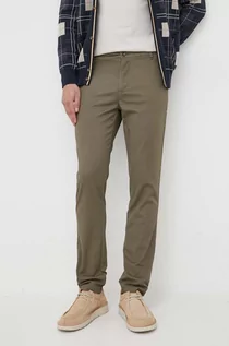 Spodnie męskie - La Martina spodnie męskie kolor zielony dopasowane - grafika 1